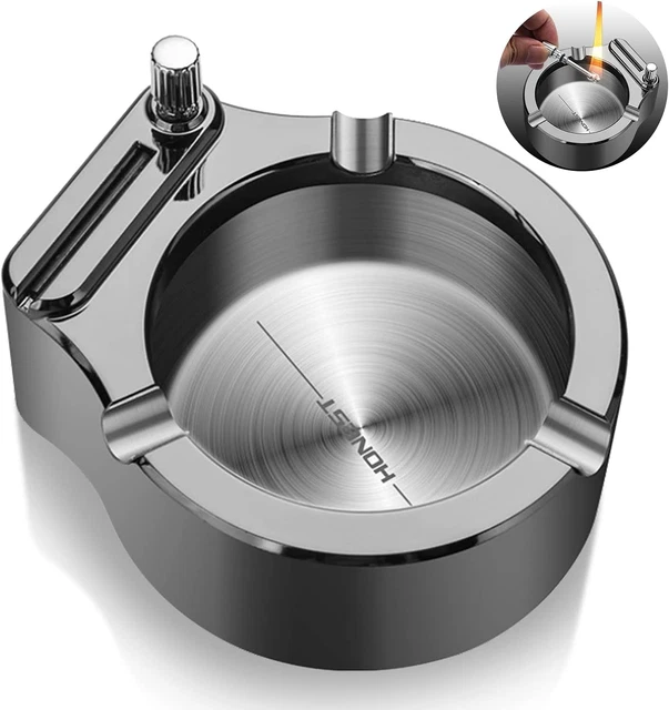 Cigarettes Ashtray 2 Lighter Rods Retro Metal Ashtray Ten Thousand Match Lighter