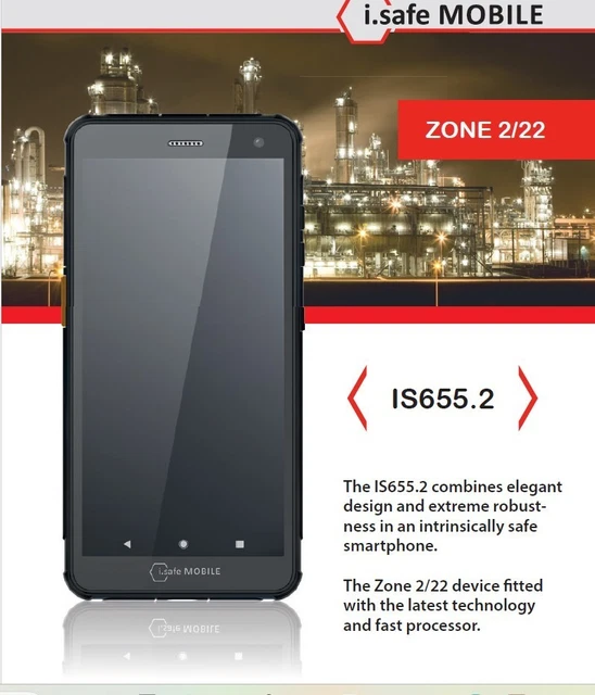 Smartphone Atex I.safe IS655.2 - Zone 2/22 - Android 9 - 4G - IP68 - Écran 5,5"