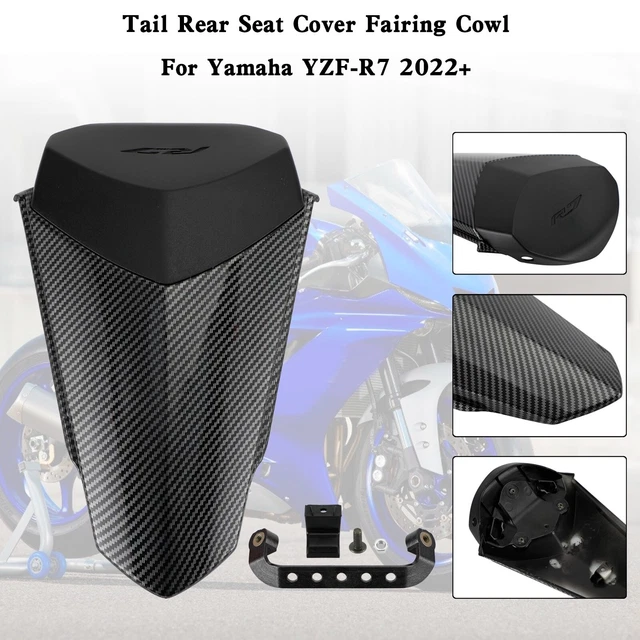 Housse de Siège Arrière Carénage de Capot YZF-R125 Moto Siège Arrière Capot Carénage Cadre Passager Passager Queue Couverture Arrière ABS pour Y&AMAHA 2008-2018 2009 2010 YZF R125(Carbon Fiber6