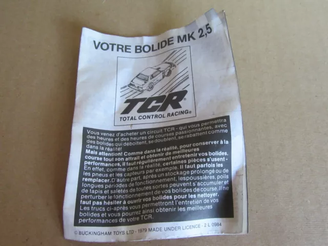 195N TCR Dépliant 6 Pages 1979 Trucs pour Meilleures Performances Slot Car