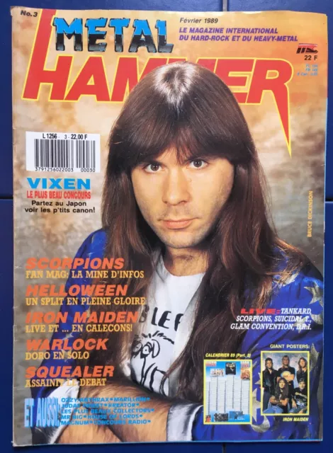 Metal Hammer Magazine N° 3 Iron Maiden Scorpions Helloween No Posters 1989