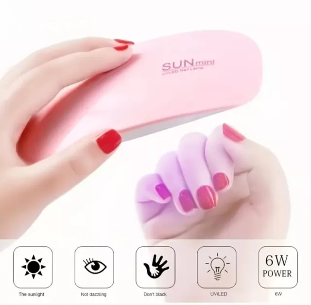 Lámpara de uñas rosa Sunn Mini UV - alimentada por USB - portátil