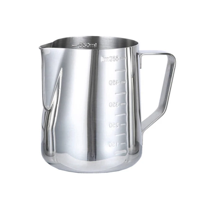 Tazza per latte in vetro 600 ml in acciaio inox a punta bocca macchina cialde di caffè misurino
