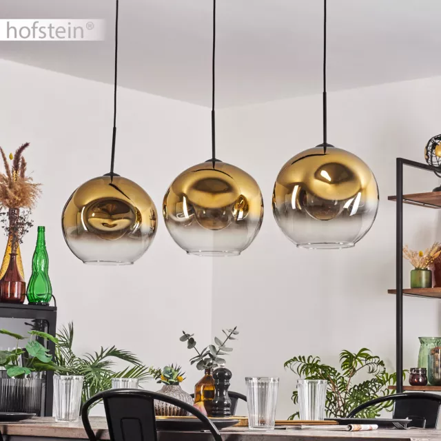 Hänge Leuchte Pendel Lampe Gold Klar Wohn Schlaf Ess Zimmer Beleuchtung modern