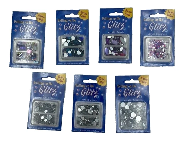 Westrim Crafts 7 paquetes de joyas de acrílico diamantes de imitación variedad formas colores tamaños