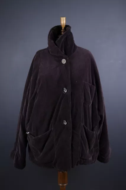 JIL SANDER Brown Vintage Velour Oversize Coat Jacket Size L / US 6/ UK 10/ EU 38