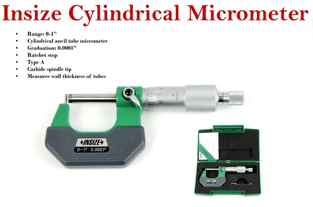 INSIZE CYLINDRICAL ANVIL tube micrometer 0 - 1