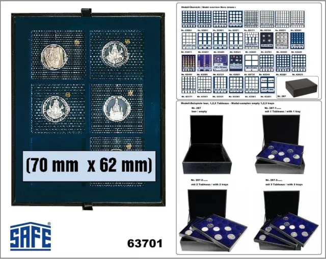 Safe 63701 nova de Luxe plateau pour monnaies Lefa Design 6x 70x62mm 5-10 DM Pp