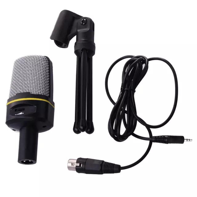 Professionelles 3,5 mm Audio Kondensatormikrofon Mic Studio Aufnahmestativ