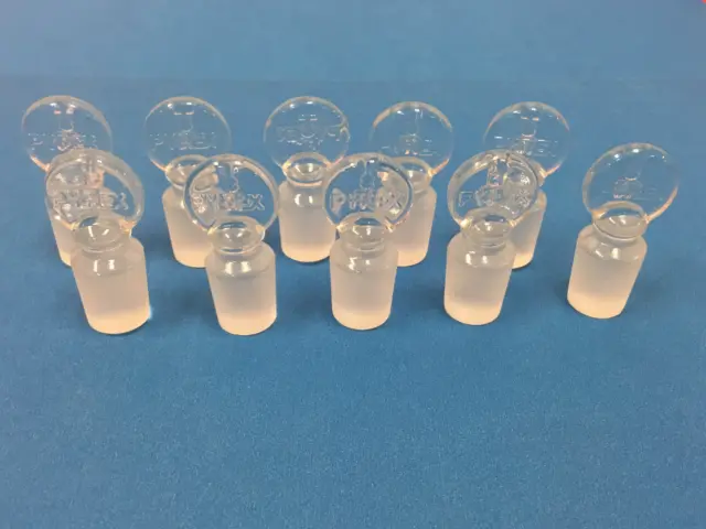 LOT OF (10) Pyrex Lab Glass Stoppers - #13 - NEW