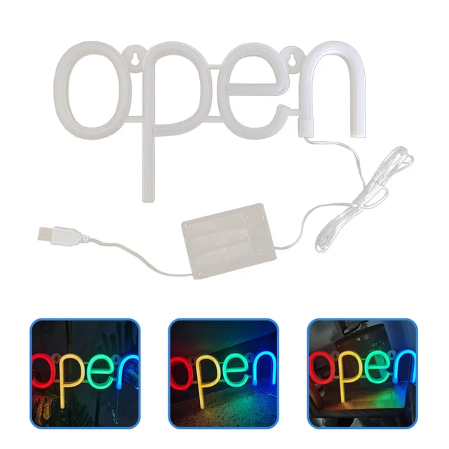 NEON SIGN BATTERY Operated Lamp LED Open Neon Sign Open Signs for ...