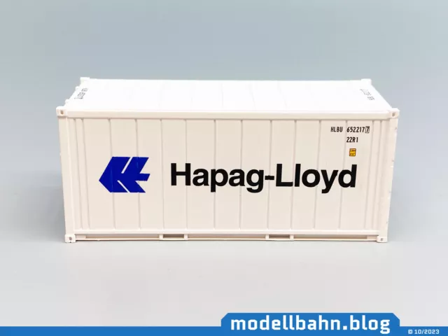 Weißer 20ft Kühlcontainer "Hapag-LLoyd" in 1:87 (H0)