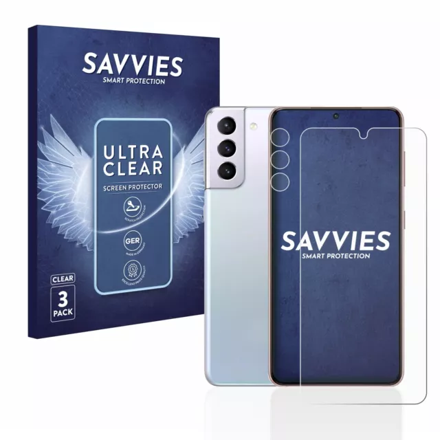 6x Folie für Samsung Galaxy S21 5G (Display+Kamera) Schutzfolie Displayschutz