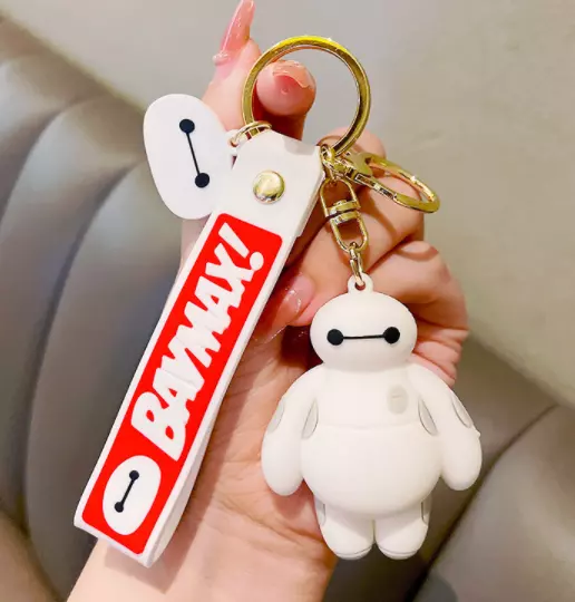 2023 New Disney Baymax PVC Handbags Bags Hanger Pendant Keychains Key Rings