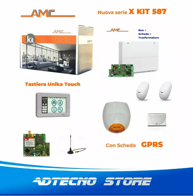 Kit 587 Allarme Antintrusione Amc X824 Unika Sr136 Mouse 09 Xgprs