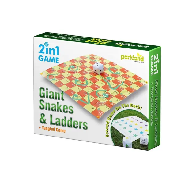 Giant 2 In 1 Garden Snakes And Ladders / Tangled Twister Outdoor Game