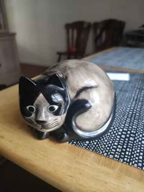 Vintage  black  and grey ,,Q,,cat ornament