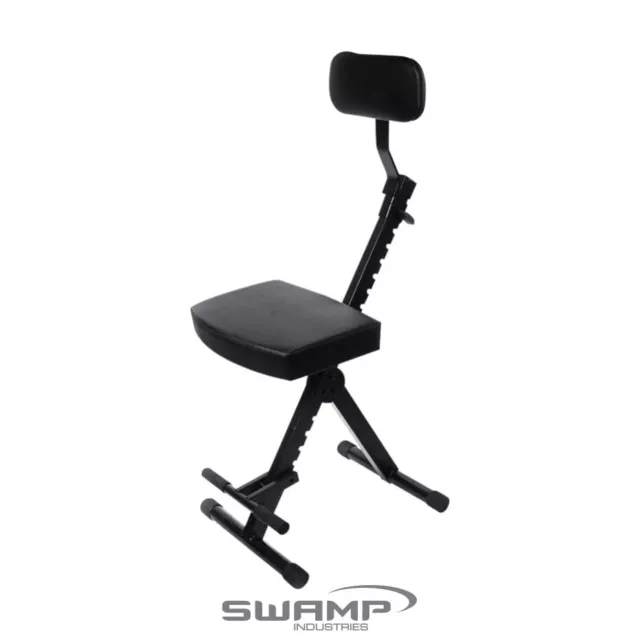 Large Adjustable Upright Guitar Stool - Foot Rest and Back Rest