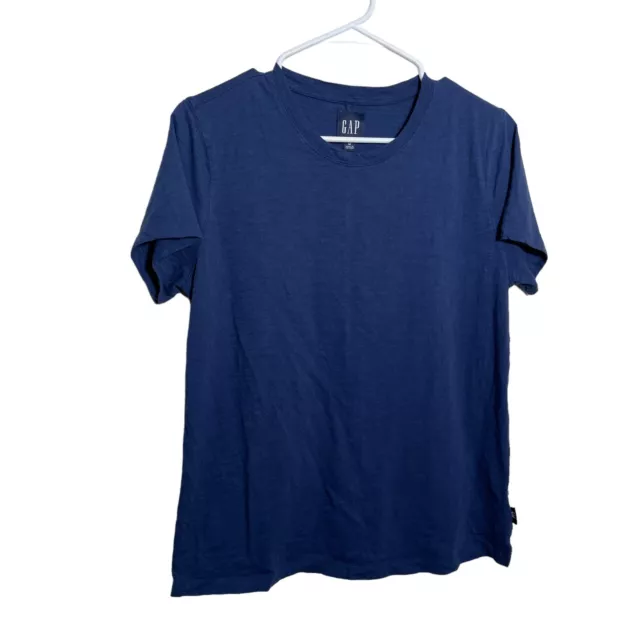 Gap T-Shirt Women's Medium Blue Short Sleeve Crew Neck Tee Solid Cotton