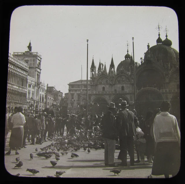 Glass Magic lantern slide VENICE STREET SCENE NO.2 C1890 ITALY L65