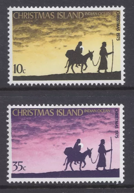 Christmas Island 1975 Christmas Fine Mint Set Of 2 Mnh/Muh