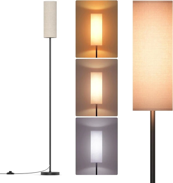 LED-Stehleuchte, Schwarz, 3-Flammig, 18 Watt, 2200 Lumen
