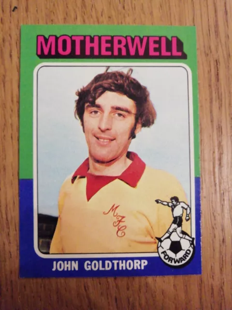 TOPPS Football SCOTTISH BLUE BACK 1975 Motherwell 14 John Goldthorp FRESH NEW
