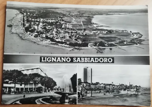 cartolina 1962 ITALIA UDINE LIGNANO SABBIADORO SALUTI Italy postcard