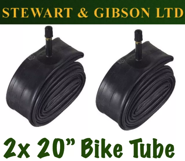 2 x IGNITE 20 INCH INNER BICYCLE TUBE TUBES 1.75 - 2.125 MOUNTAIN BIKE SCHRADER