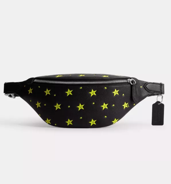 NWT Coach Cosmic Unisex Charter Belt Bag 7 With Star Print Black Multi CN624