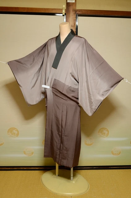 Mens Silk Naga- Juban Underwear Kimono Japanese vintage Jyuban 128cm /1051