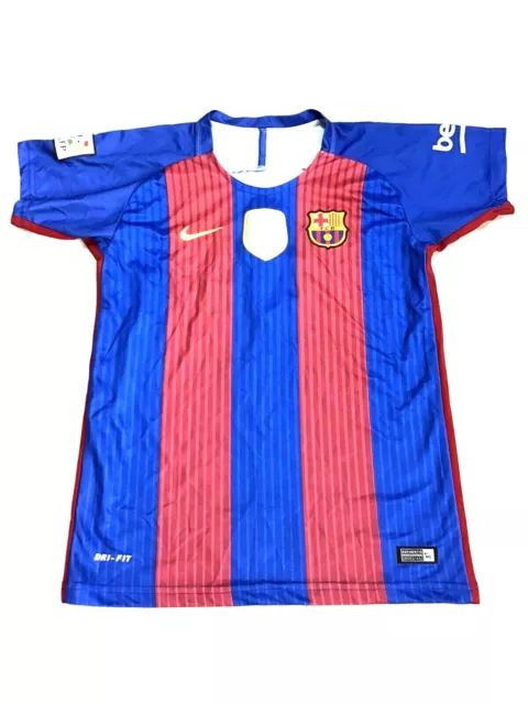 Barcelona FC Home Football Shirt Jersey Childs Size Nike Dri-Fit Messi