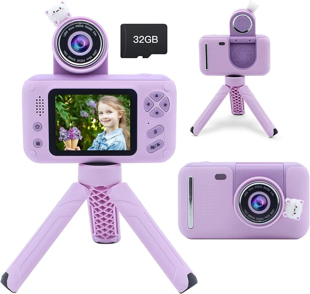 Kids Camera with 32GB Card with Tripod 2.4 Inch Screen 1080P HD Christmas Gifts