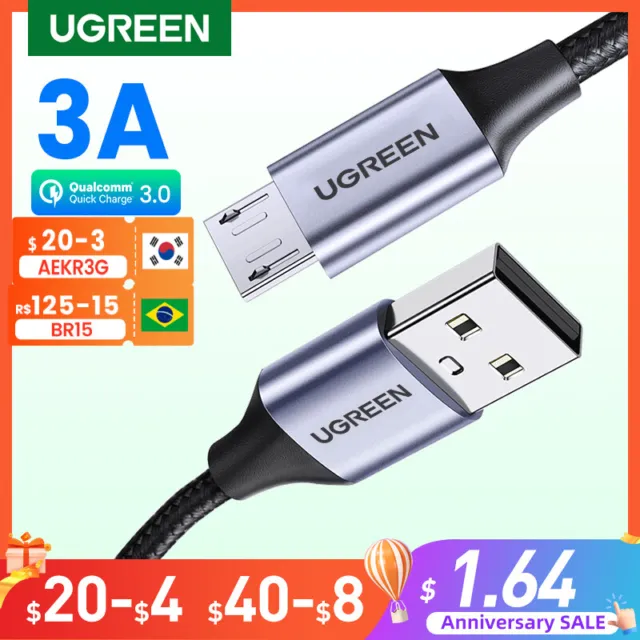 Ugreen Cable USB to Type-c 1m Cable Type 3A xiaomi  Samsung htc Smartphone