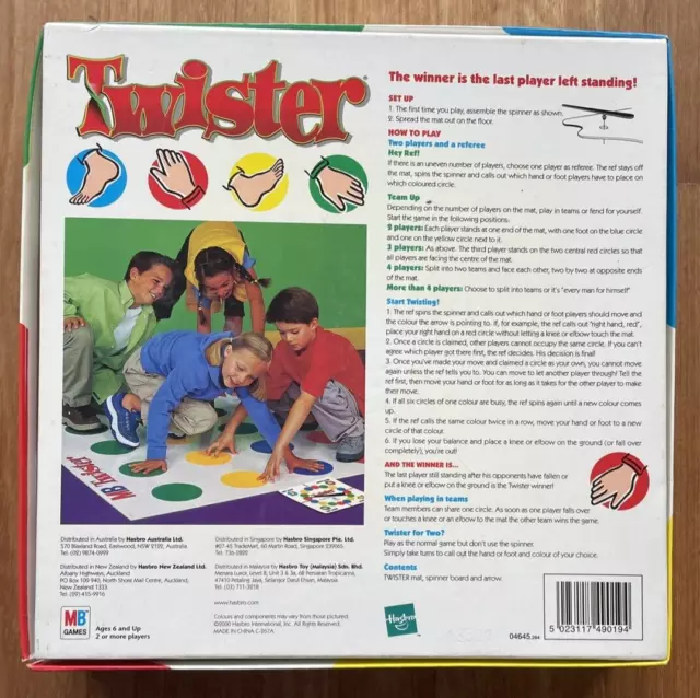 Retro Twister Board Game Milton Bradley 2000 - Complete 3