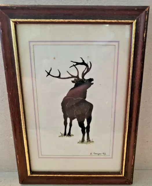 Immagine firmata 1993 di un cervo cervo cervo