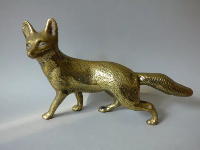 Large Heavy Collectable Farm Countryside Solid Brass Fox Hunting Dog Fox