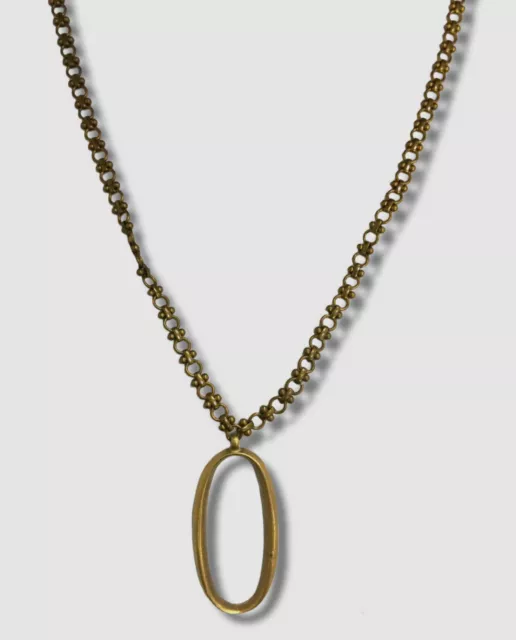 $375 Lulu Frost Women's Gold Plaza O Letter Pendant Necklace