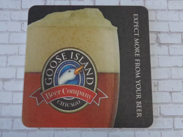 Beer Bar COASTER: GOOSE ISLAND Brewing Company ~ Expect More ~ Chicago, ILLINOIS