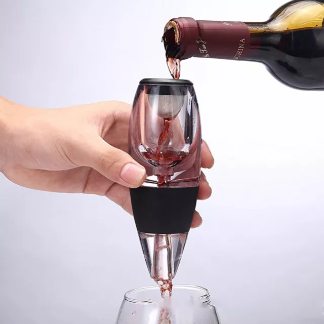 Portable Aerating Pourer Decanter Red Wine Bottle Travel Quick Air Aerator Set 3