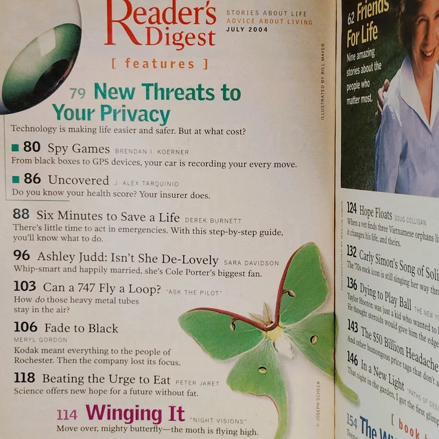 READER'S DIGEST JULY 2004 Magazine Ashley Judd Cover 6 Minutes to Save ...