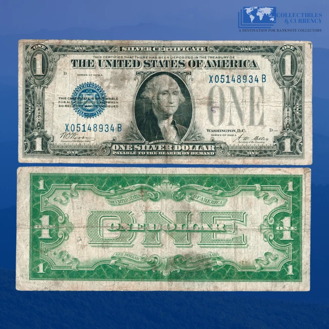 Fr.1601 1928A $1 Silver Certificate EXPERIMENTAL X/B Block, "FUNNYBACK", F #8934