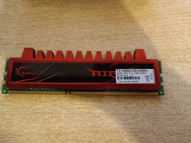 Kit RAM 2x2Go G.Skill Ripjaws DDR3 PC3-12800 - Mémoire Registrée - Occasion Testée Gaming