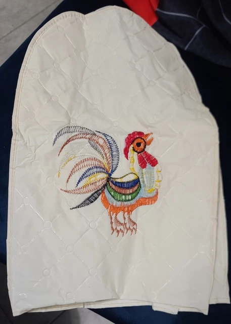 VTG Dora May Kitchen Appliance Cover ROOSTER Embroidered Boho Retro Mid Century VTG Dora May Kitchen Appliance Cover ROOSTER Embroidered Boho Retro Mid Century