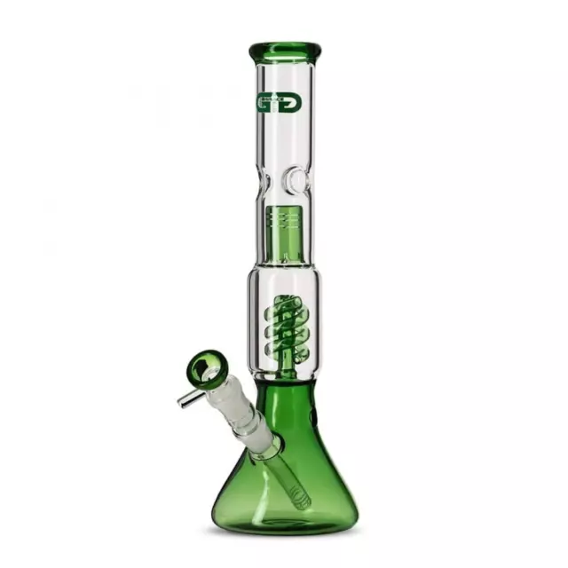 bong en verre 35 cm vert percolateur système ice