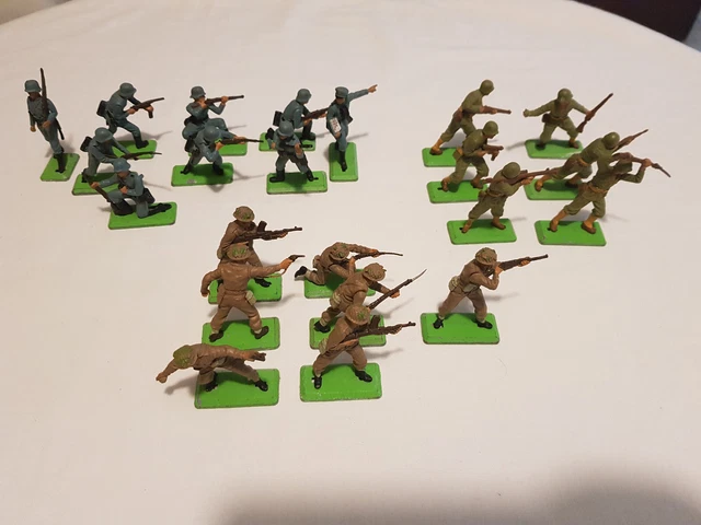 Lot 22 Soldats Britains : WW2 - Anglais / Allemands / Americains