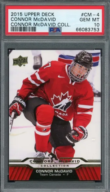 Connor McDavid 2015 Upper Deck Hockey Rookie Card RC #CM-4 Graded PSA 10