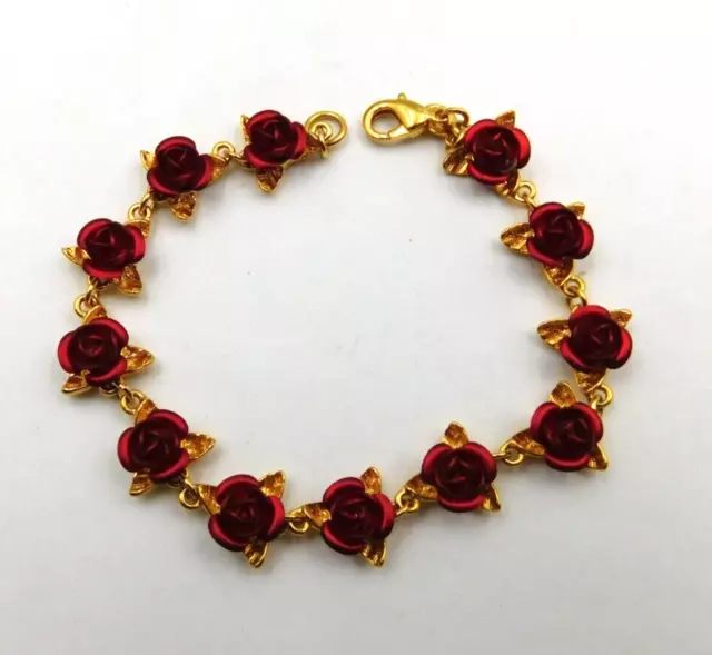 Vintage Sarah Coventry Bracelet Thermoset Faux Coral Roses Signed | eBay