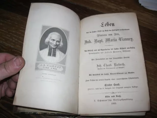 1865 Leather bound "Life of St. John Vianney" German language hardcover