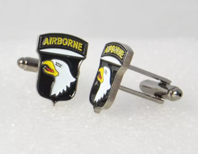 American Army Cufflinks 101st AIRBORNE DIVISION - WW2 Style US Screaming Eagles